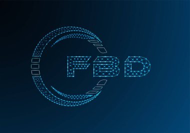 FBD düşük poli harfli logo vektör tasarımı. FBD düşük poli logo tasarımı. 