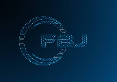 FBJ düşük poli harfli logo vektör tasarımı. FBJ düşük poli logo tasarımı. 