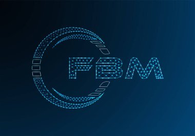 FBM düşük poli harfli logo vektör tasarımı. FBM düşük poli logo tasarımı. 