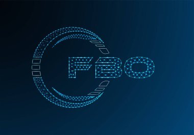 FBO düşük poli harfli logo vektör tasarımı. FBO düşük poli logo tasarımı. 