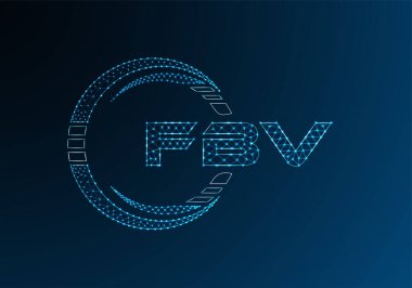 FBV düşük poli harfli logo vektör tasarımı. FBV düşük poli logo tasarımı. 