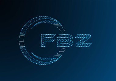 FBZ düşük poli harfli logo vektör tasarımı. FBZ düşük poli logo tasarımı. 