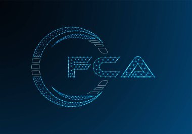 FCA düşük poli harfli logo vektör tasarımı. FCA düşük poli logo tasarımı. 