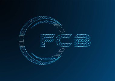 FCB düşük poli harfli logo vektör tasarımı. FCB düşük poli logo tasarımı. 