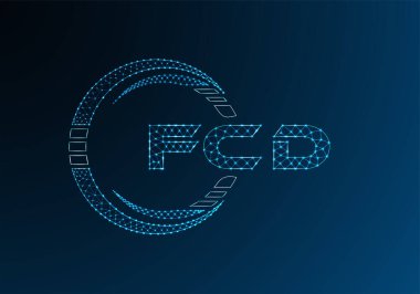 FCD düşük poli harfli logo vektör tasarımı. FCD düşük poli logo tasarımı. 