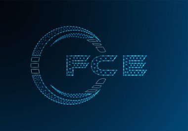 FCE düşük poli harfli logo vektör tasarımı. FCE düşük poli logo tasarımı. 