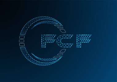 FCF düşük poli harfli logo vektör tasarımı. FCF düşük poli logo tasarımı. 