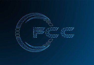 FCC düşük poli harfli logo vektör tasarımı. FCC düşük poli logo tasarımı. 