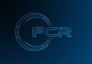 FCR düşük poli harfli logo vektör tasarımı. FCR düşük poli logo tasarımı. 