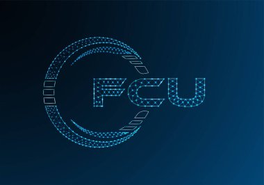 FCU düşük poli harfli logo vektör tasarımı. FCU düşük poli logo tasarımı. 