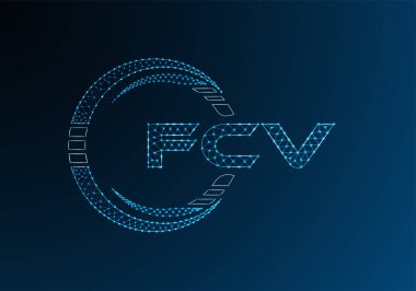 FCV düşük poli harfli logo vektör tasarımı. FCV düşük poli logo tasarımı. 