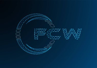 FCW düşük poli harfli logo vektör tasarımı. FCW düşük poli logo tasarımı. 