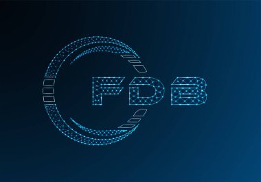 FDB düşük poli harfli logo vektör tasarımı. FDB düşük poli logo tasarımı. 