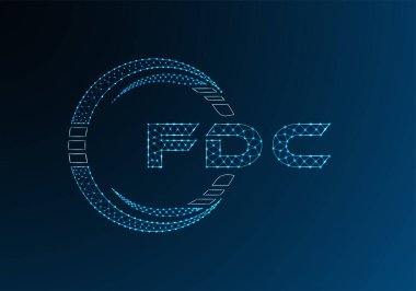 FDC düşük poli harfli logo vektör tasarımı. FDC düşük poli logo tasarımı. 