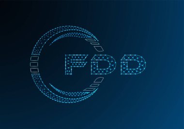 FDD düşük poli harfli logo vektör tasarımı. FDD düşük poli logo tasarımı. 