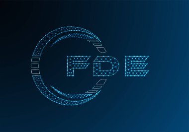 FDE düşük poli harfli logo vektör tasarımı. FDE düşük poli logo tasarımı. 