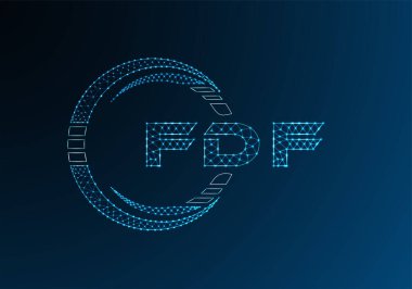 FDF düşük poli harfli logo vektör tasarımı. FDF düşük poli logo tasarımı. 