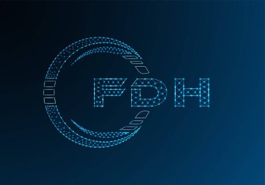 FDH düşük poli harfli logo vektör tasarımı. FDH düşük poli logo tasarımı. 