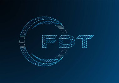FDT düşük poli harfli logo vektör tasarımı. FDT düşük poli logo tasarımı. 