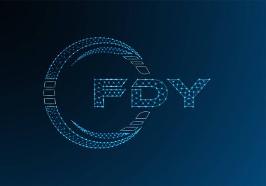FDY düşük poli harfli logo vektör tasarımı. FDY düşük poli logo tasarımı. 