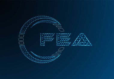 FEA düşük poli harfli logo vektör tasarımı. FEA düşük poli logo tasarımı. 