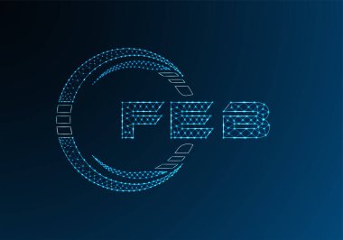 FEB düşük poli harfli logo vektör tasarımı. FEB düşük poli logo tasarımı. 