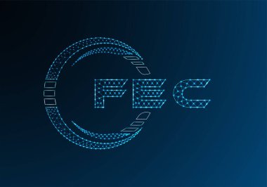 FEC düşük poli harfli logo vektör tasarımı. FEC düşük poli logo tasarımı. 