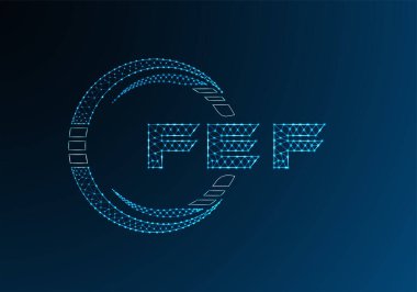 FEF düşük poli harfli logo vektör tasarımı. FEF düşük poli logo tasarımı. 