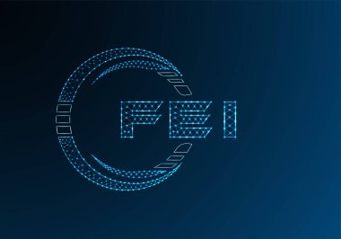 FEI düşük poli harfli logo vektör tasarımı. FEI düşük poli logo tasarımı. 