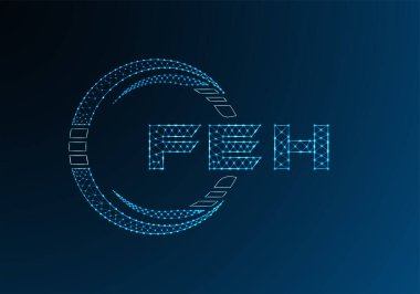 FEH düşük poli harfli logo vektör tasarımı. FEH düşük poli logo tasarımı. 