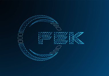 FEK düşük poli harfli logo vektör tasarımı. FEK düşük poli logosu tasarımı. 