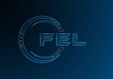 Düşük poli harfli logo vektör tasarımı. FEL düşük poli logo tasarımı. 
