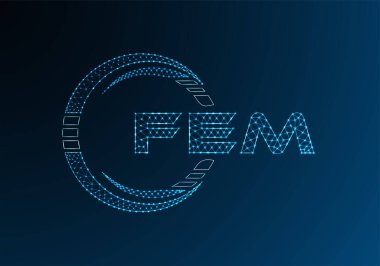 FEM düşük poli harfli logo vektör tasarımı. FEM düşük poli logo tasarımı. 