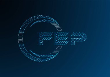 FEP düşük poli harfli logo vektör tasarımı. FEP düşük poli logo tasarımı. 