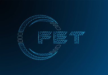 FET düşük poli harfli logo vektör tasarımı. FET düşük poli logo tasarımı. 