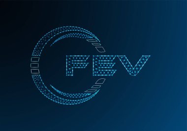 FEV düşük poli harfli logo vektör tasarımı. FEV düşük poli logo tasarımı. 