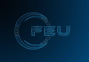 FEU düşük poli harfli logo vektör tasarımı. FEU düşük poli logo tasarımı. 