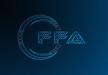 FFA düşük poli harfli logo vektör tasarımı. FFA düşük poli logo tasarımı. 