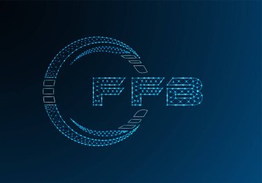 FFB düşük poli harfli logo vektör tasarımı. FFB düşük poli logo tasarımı. 