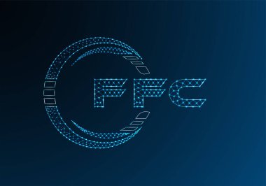FFC düşük poli harfli logo vektör tasarımı. FFC düşük poli logo tasarımı. 