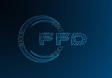 FFD düşük poli harfli logo vektör tasarımı. FFD düşük poli logo tasarımı. 