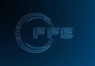 FFE düşük poli harfli logo vektör tasarımı. FFE düşük poli logo tasarımı. 