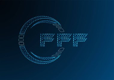 FFF düşük poli harfli logo vektör tasarımı. FFF düşük poli logo tasarımı. 
