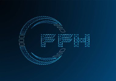 FFH düşük poli harfli logo vektör tasarımı. FFH düşük poli logo tasarımı. 