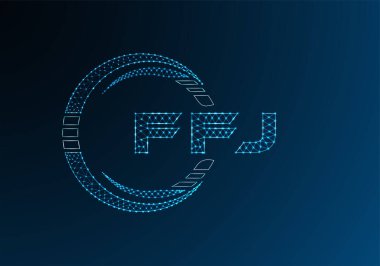 FFJ düşük poli harfli logo vektör tasarımı. FFJ düşük poli logo tasarımı. 