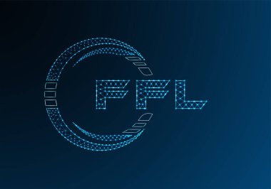 FFL düşük poli harfli logo vektör tasarımı. FFL düşük poli logo tasarımı. 