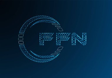 FFN düşük poli harfli logo vektör tasarımı. FFN düşük poli logo tasarımı. 