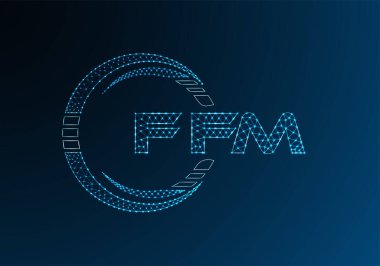 FFM düşük poli harfli logo vektör tasarımı. FFM düşük poli logo tasarımı. 