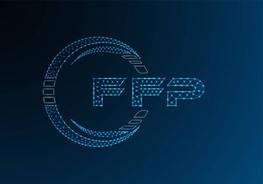 FFP düşük poli harfli logo vektör tasarımı. FFP düşük poli logo tasarımı. 