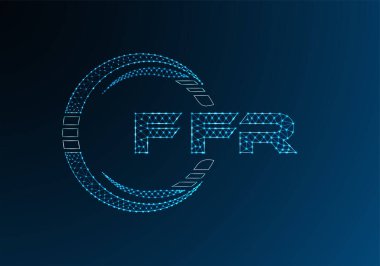 FFR düşük poli harfli logo vektör tasarımı. FFR düşük poli logo tasarımı. 